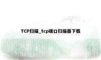 TCP扫描_tcp端口扫描器下载