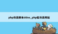 php攻击脚本ddos_php能攻击网站
